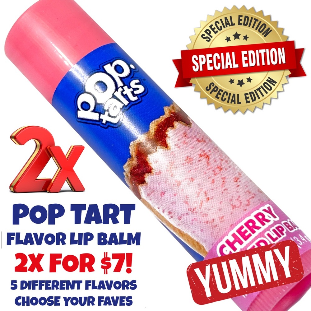 Authentic 2X POP TART Flavored Lip Doftening Balm CHERRY